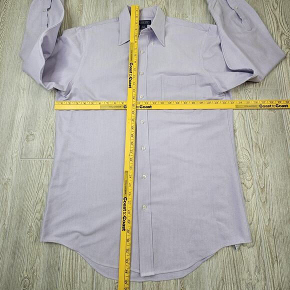 Lands End Shirt Mens 16-36 Tall Light Purple Button Up Long Sleeve Pocket Oxford - Picture 2 of 7